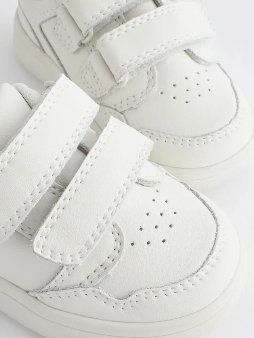 Blanc - Chaussures bébé Splash en cuir à fermeture scratch