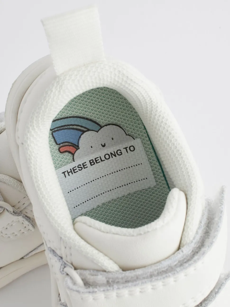 Blanc - Chaussures bébé Splash en cuir à fermeture scratch