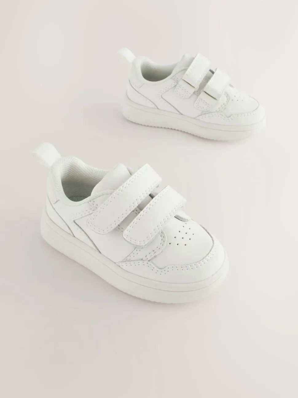 Blanc - Chaussures bébé Splash en cuir à fermeture scratch
