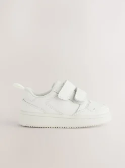 Blanc - Chaussures bébé Splash en cuir à fermeture scratch