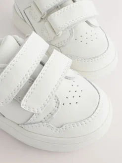 Blanc - Chaussures bébé Splash en cuir à fermeture scratch