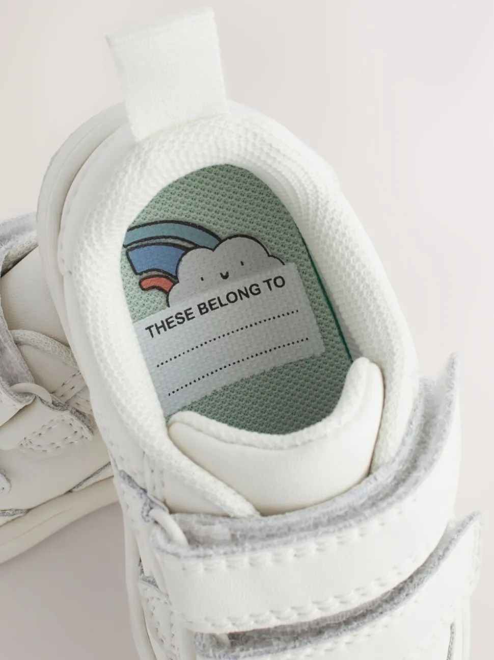 Blanc - Chaussures bébé Splash en cuir à fermeture scratch