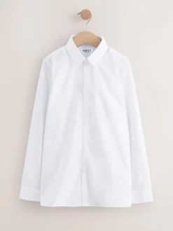 Blanc - Chemise d’école extra longue coupe classique (10-17ans)