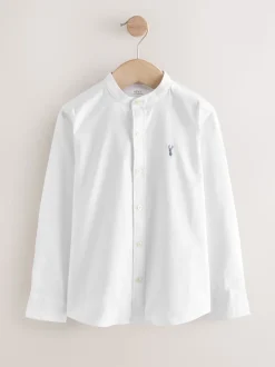 Blanc - Chemise Oxford à manches longues et Col mao (3-16ans)