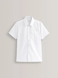 Blanc - Easy Fastening Manches courtes School Shirts 2 Pack (3-16ans)