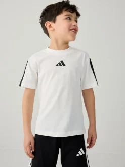 Blanc - Ensemble t-shirt adidas Essentiels pour petits enfants