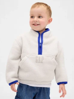 Blanc - Gap Sweat-shirt Sherpa à enfiler demi-zippé (6mois-5ans) (6mois-5ans)