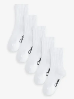 Blanc - Lot de 5 chaussettes Clarks Sporty School
