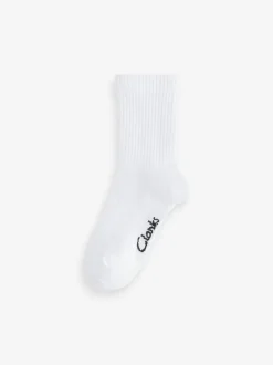 Blanc - Lot de 5 chaussettes Clarks Sporty School