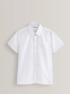 Blanc - Lot de 2 Manches courtes Chemises scolaires extensibles (3-16ans)