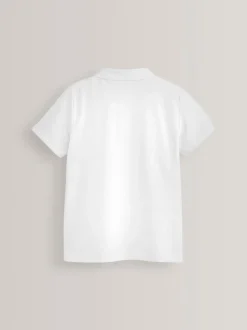 Blanc - Lot de 5 polos en coton à manches courtes pour l'école (3-16ans)