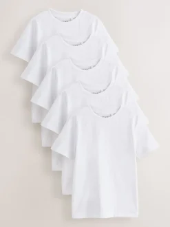 Blanc - Lot de 5 T-shirts à manches courtes (3-16ans)