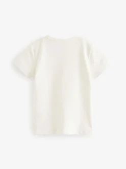 Blanc - Manches courtes  Henleys T-shirt à col rond (3mths-7yrs)