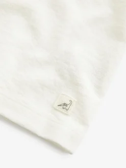 Blanc - Manches courtes  Henleys T-shirt à col rond (3mths-7yrs)