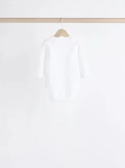 Blanc - Manches longues Rib Bébé Body 5 Pack