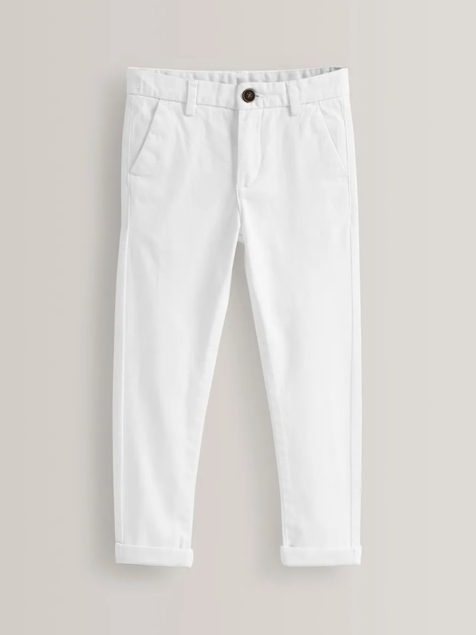 Blanc - Pantalon chino extensible (3-17ans)