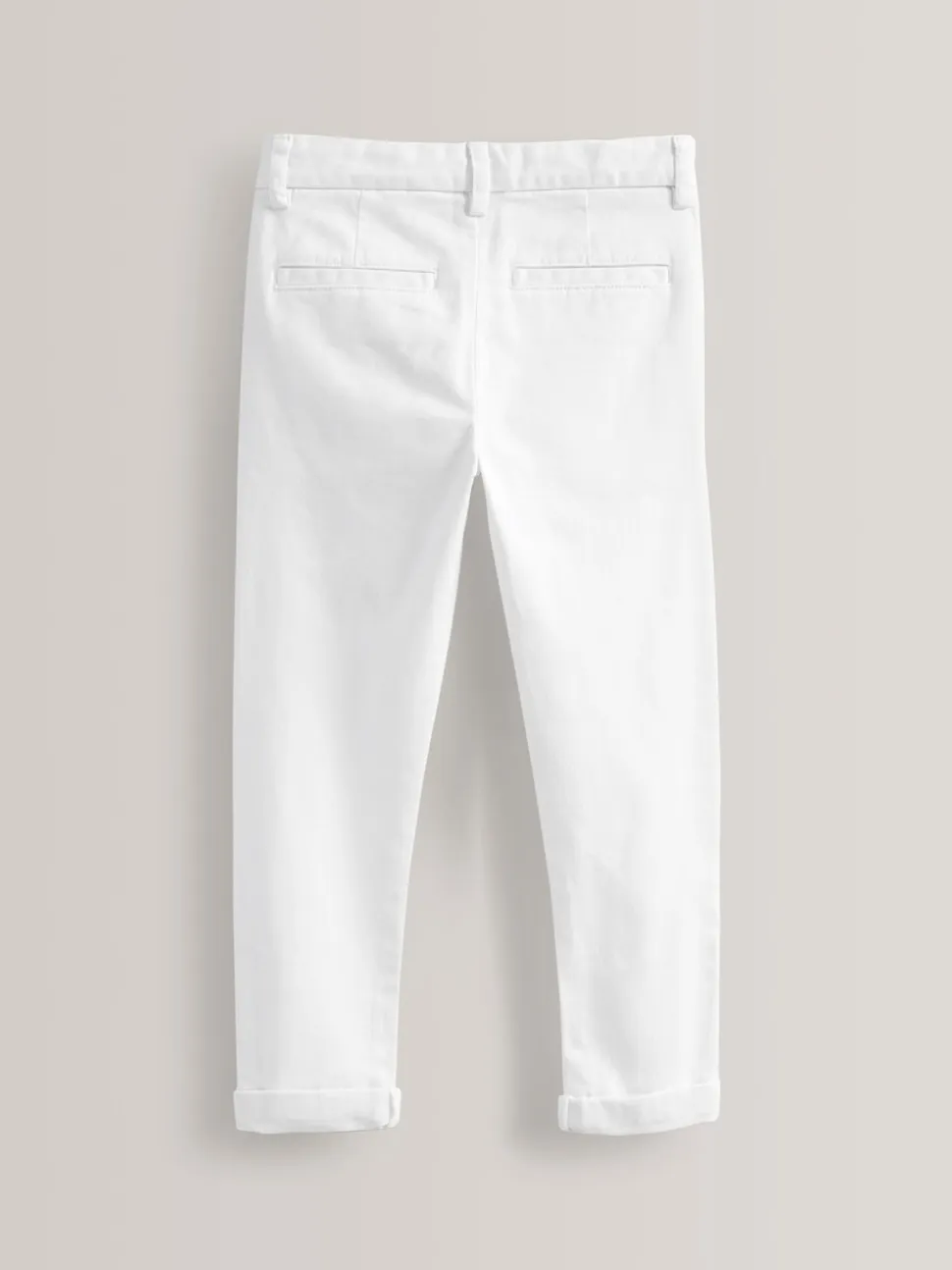 Blanc - Pantalon chino extensible (3-17ans)