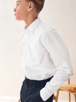 Blanc - Paquet de 2 chemises d'école à manches longues (3-17ans)