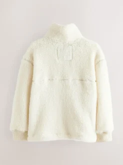 Blanc - Polaire Superdry quart zippée