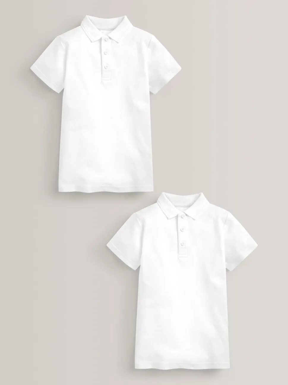 Blanc - Polo scolaire en coton 100% à fermeture facile 2 Lot (3-16ans)