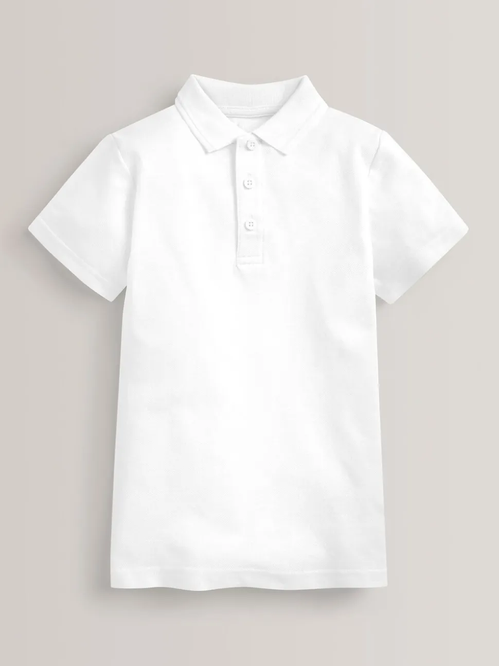 Blanc - Polo scolaire en coton 100% à fermeture facile 2 Lot (3-16ans)