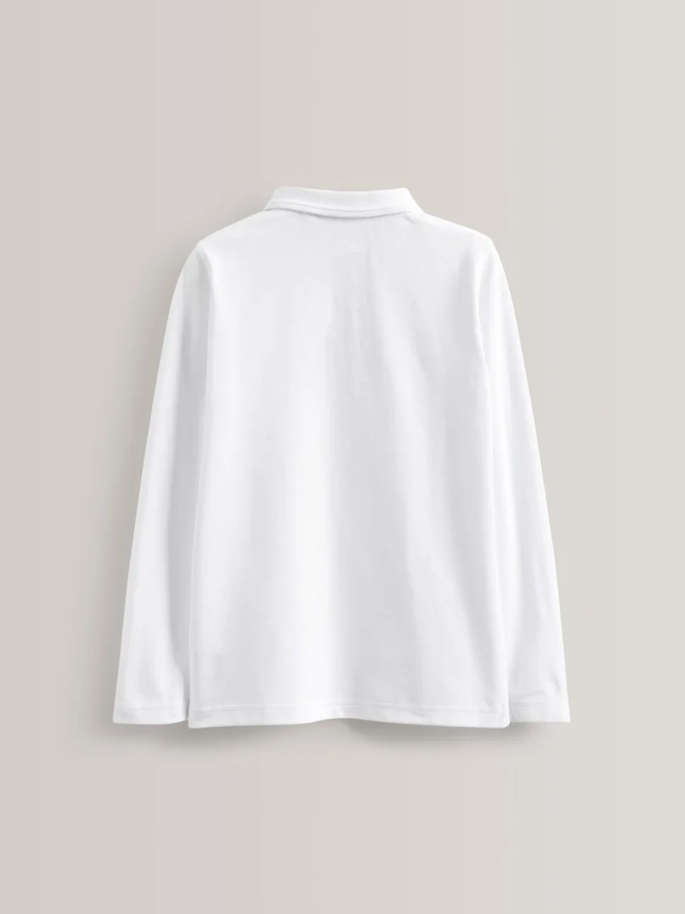 Blanc - Polos scolaires 100% coton à manches longues Lot de 5 (3-16ans)