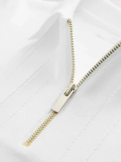 Blanc - Polos tricotés à col zippé (3-16yrs)