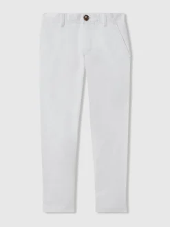 Blanc - Reiss Pitch coupe Slim Pantalons chinos décontractés
