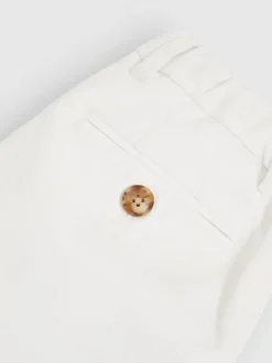Blanc - Short chino Reiss Wicket en coton stretch