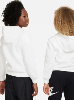 Blanc - Sweat à capuche Nike Club en polaire à enfiler
