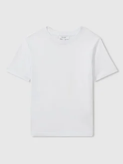 Blanc - T-shirt à col ras du cou en coton Reiss Bless