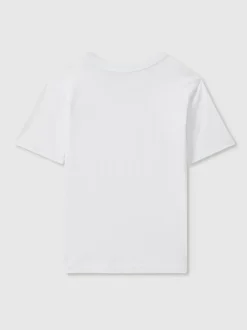 Blanc - T-shirt à col ras du cou en coton Reiss Bless