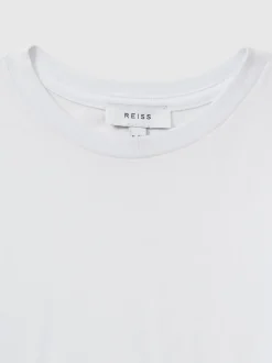 Blanc - T-shirt à col ras du cou en coton Reiss Bless