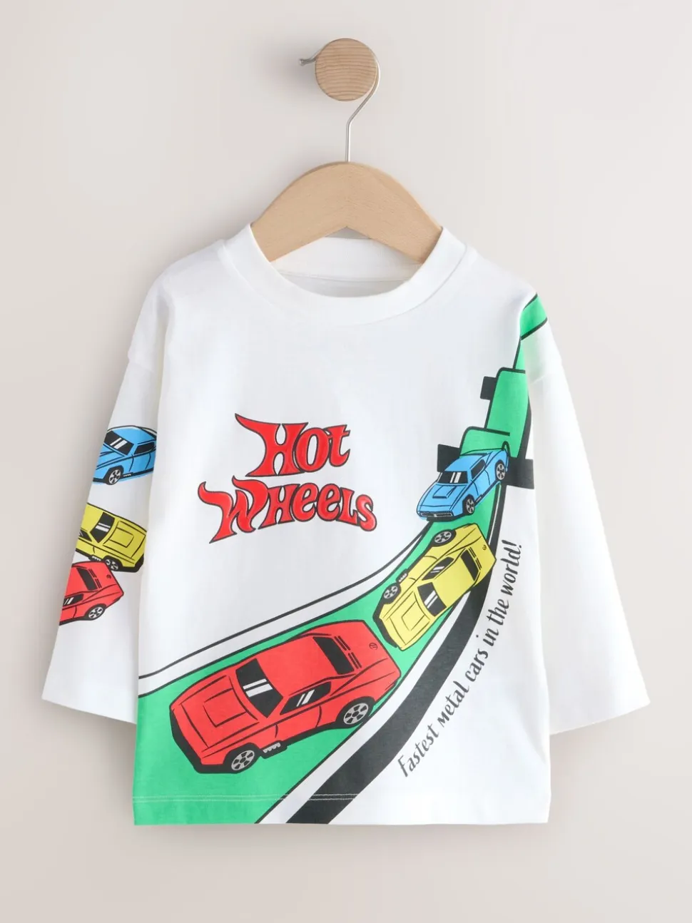 Blanc - T-shirt à manches longues Hot Wheels (9mths-8yrs)