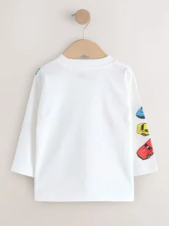 Blanc - T-shirt à manches longues Hot Wheels (9mths-8yrs)