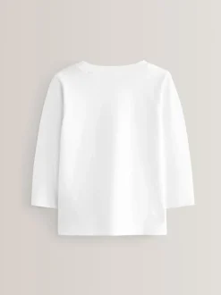 Blanc - T-shirt à manches longues (3mths-7yrs)