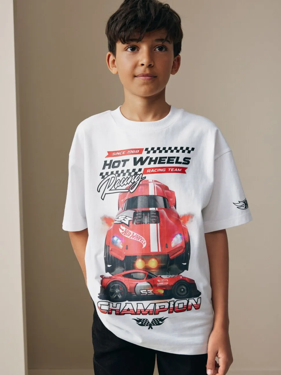 Blanc - T-shirt Hot Wheels à manches courtes (3-16ans)