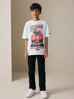 Blanc - T-shirt Hot Wheels à manches courtes (3-16ans)