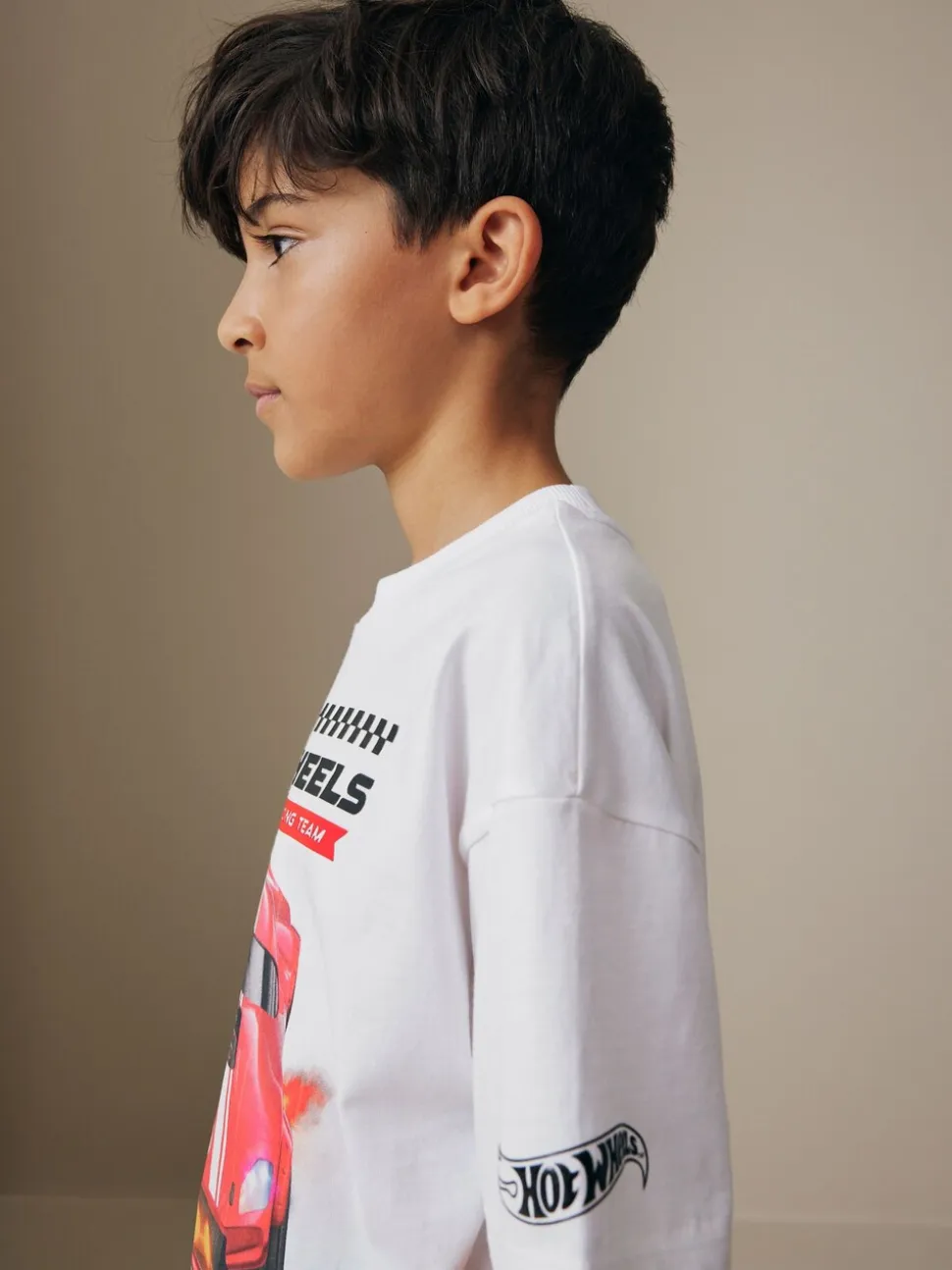 Blanc - T-shirt Hot Wheels à manches courtes (3-16ans)