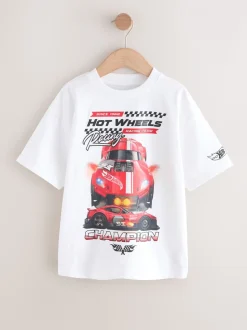 Blanc - T-shirt Hot Wheels à manches courtes (3-16ans)