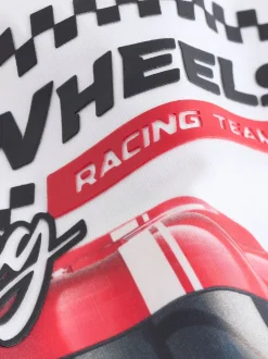 Blanc - T-shirt Hot Wheels à manches courtes (3-16ans)