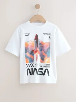 Blanc - T-shirt NASA à manches courtes (3-16ans)