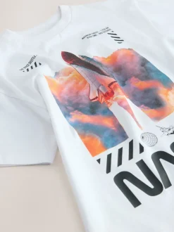 Blanc - T-shirt NASA à manches courtes (3-16ans)