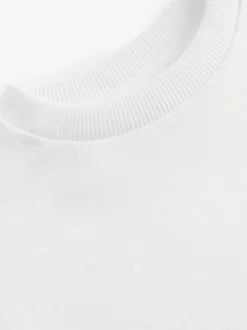 Blanc - T-shirt uni Manches courtes (3mths-7yrs)