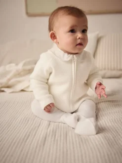 Blanc en maille - Cardigan Bébé