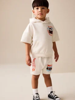 Blanc Hot Wheels - Ensemble sweat à capuche et short à manches courtes (6mois8ans)