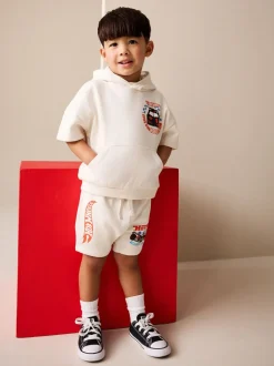 Blanc Hot Wheels - Ensemble sweat à capuche et short à manches courtes (6mois8ans)
