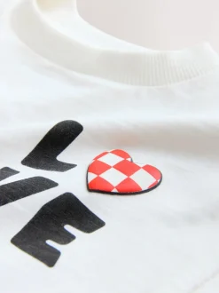 Blanc Love - T-shirt de Saint-Valentin à manches courtes (3mois à7ans)