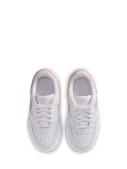 Blanc Nature - Nike Baskets Junior Air Force 1 à lacets