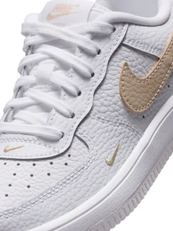 Blanc Nature - Nike Baskets Junior Air Force 1 à lacets